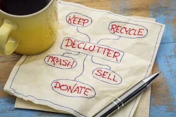 Word bubble with declutter in the center