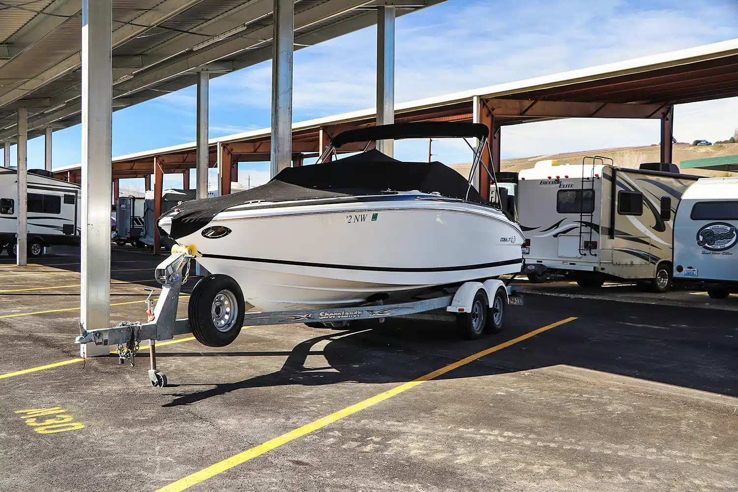 Boat in parking space